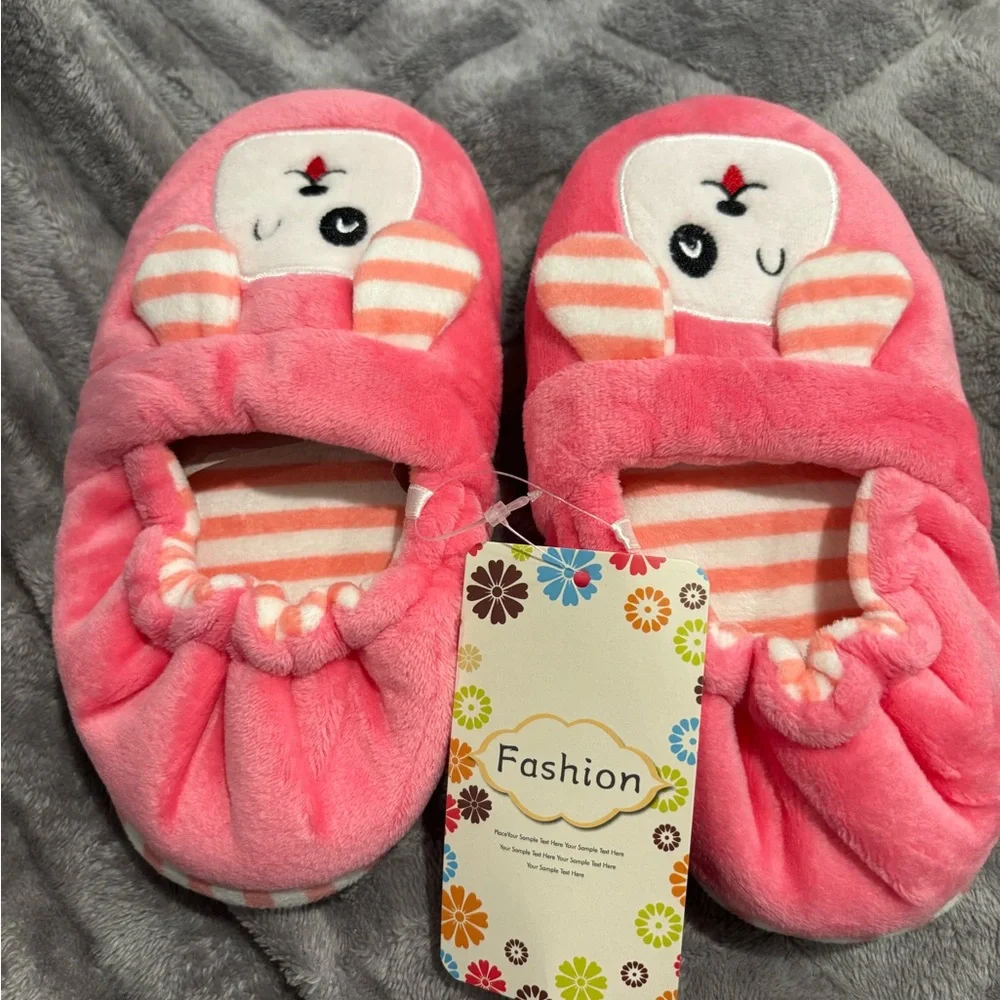 Baby Girls' House Slippers with Non-Slip Rubber:size‎ 11-12